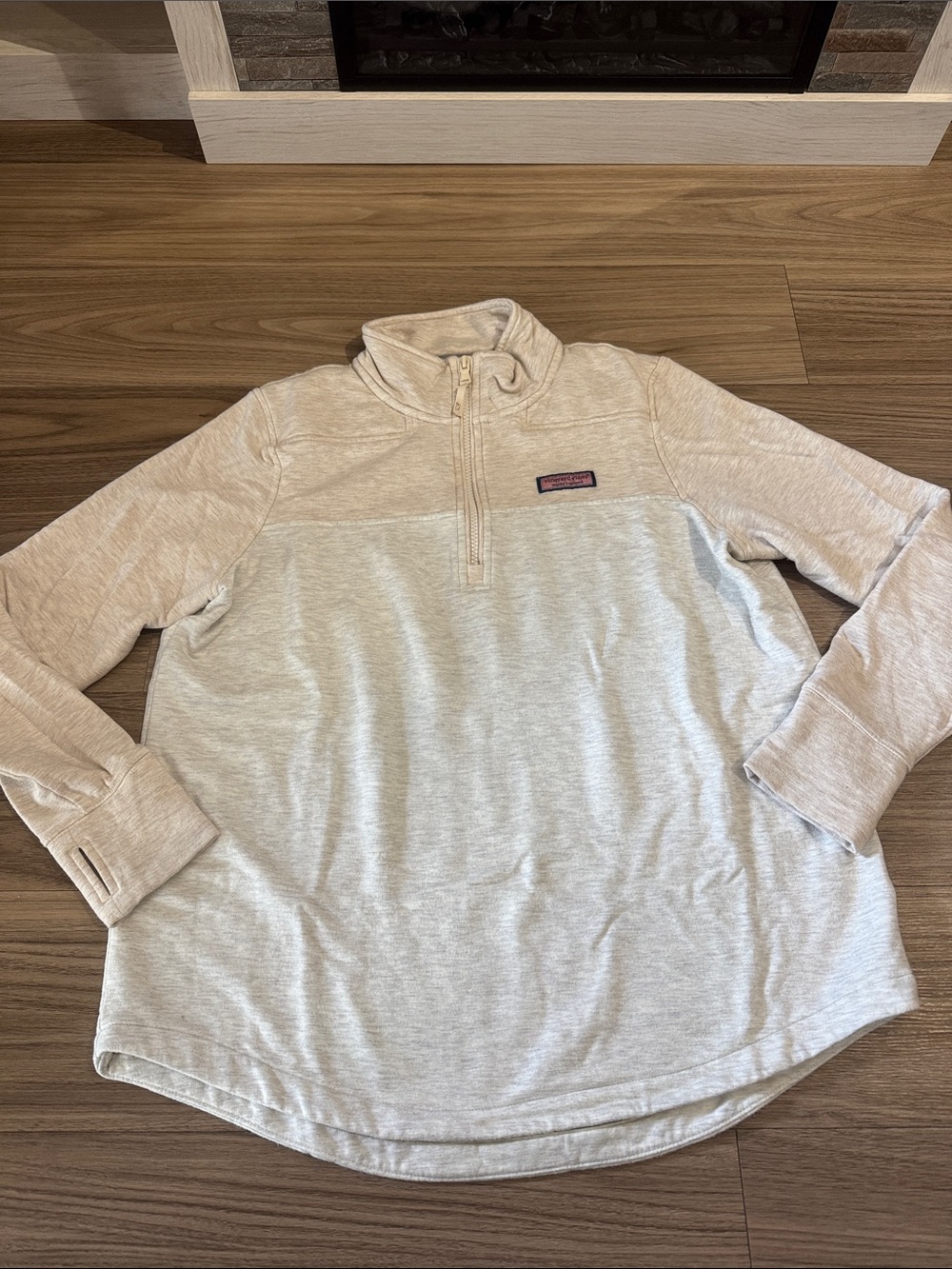 Vineyard Vines Two-Tone Cream Half-Zip Pullover